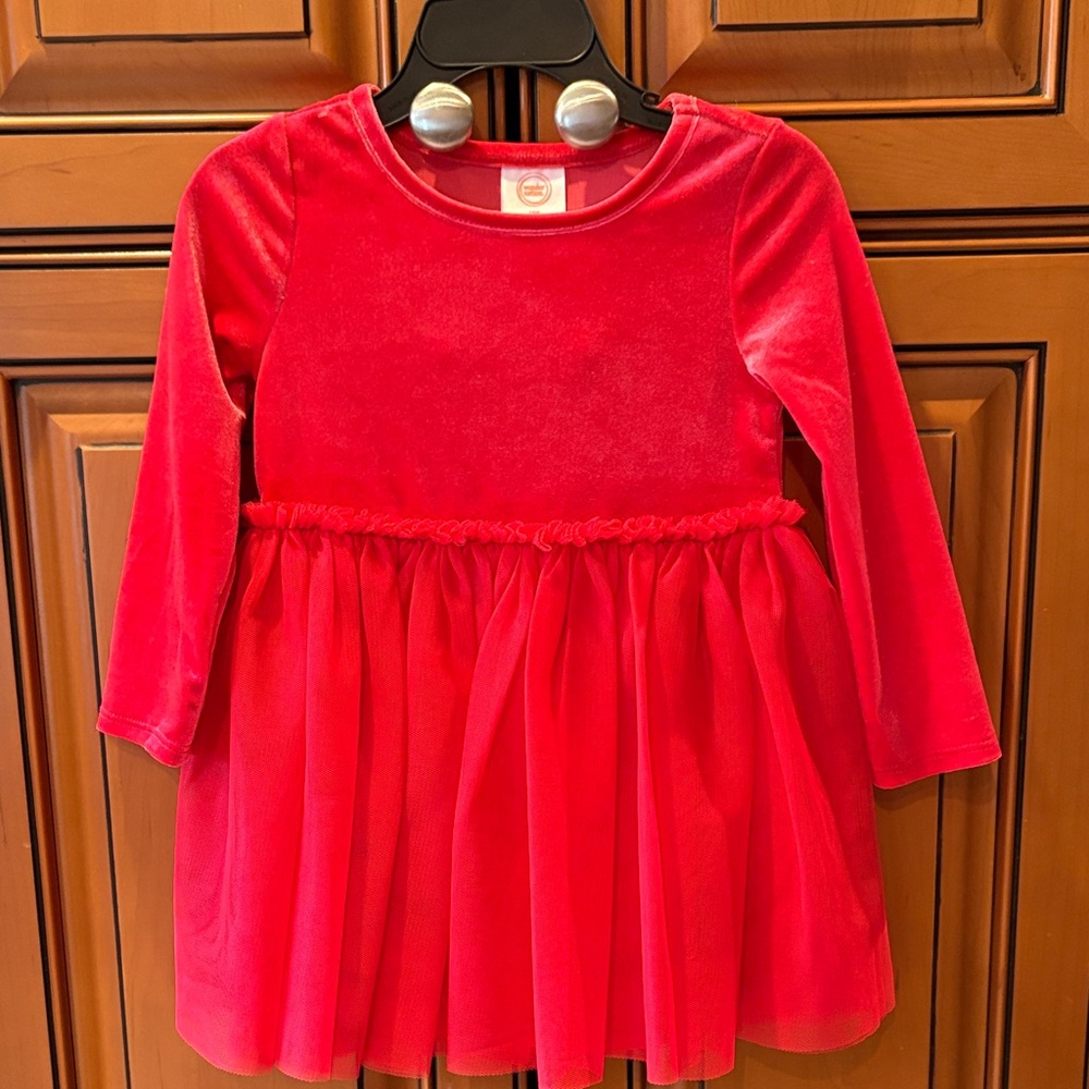 Red Velvet Long Sleeve Dress